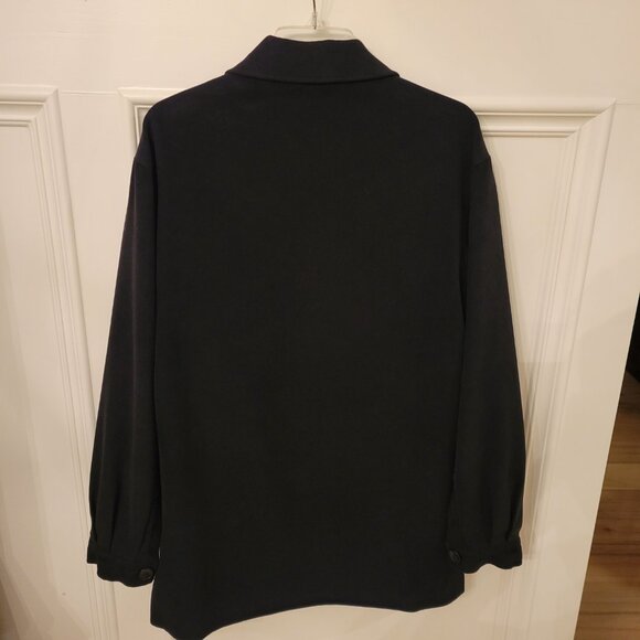 Pronto Uomo Womens Collared Long Sleeve Button Pea Coat Black Sz Medium - Picture 5 of 13